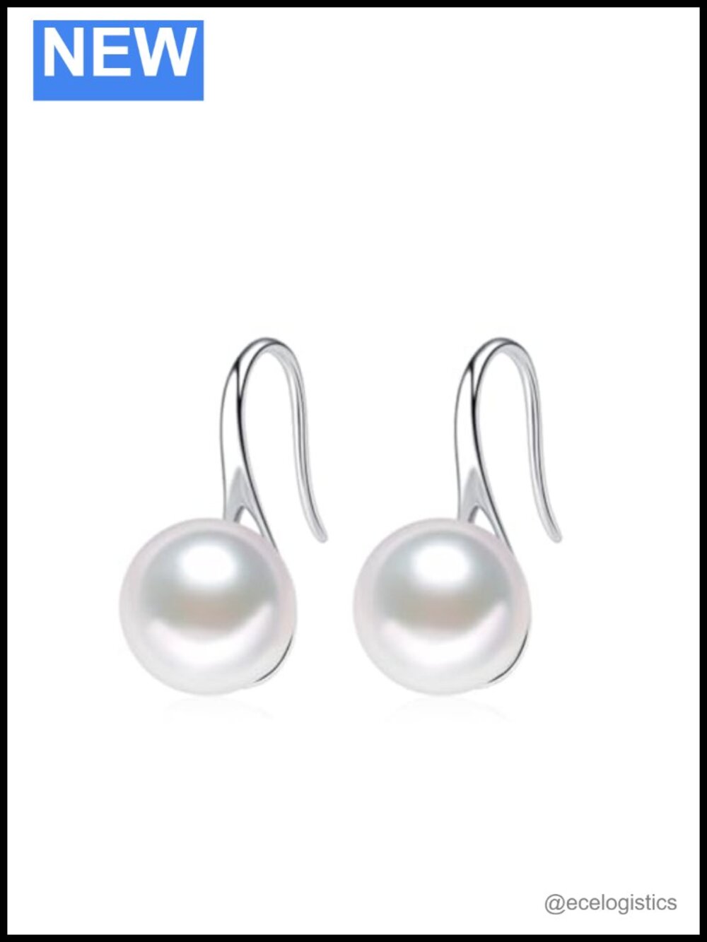 18K Gold Pearl Stud Earrings 7-8MM Fine Jewelry Gift